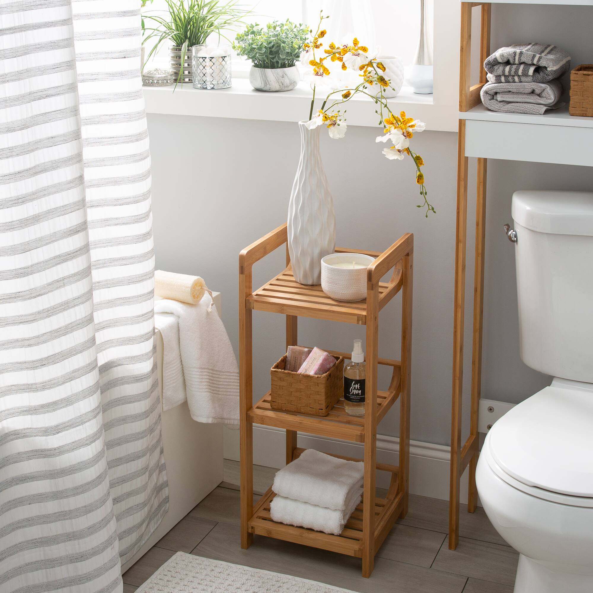 Organize It All 28" Lohas 3-Tier Bamboo Shelving Tower